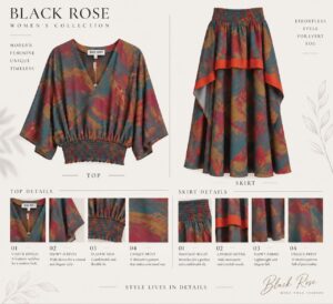 Black Rose Two-Piece Set - Burgundy Women's Collection Black Rose Two-Piece Set - Burgundy Women's Collection